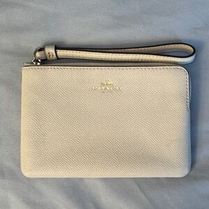 Coach Beige Wristlet with Gold Accents